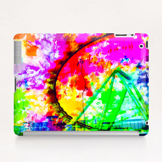 ferris wheel in the city at Las Vegas, USA with colorful painting abstract background Tablet Case by Timmy333