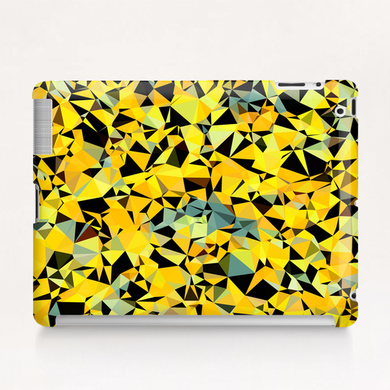 geometric triangle pattern abstract in yellow green black Tablet Case by Timmy333