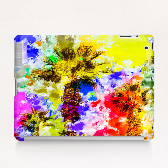 palm tree with colorful painting texture abstract background Tablet Case by Timmy333