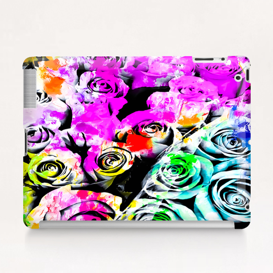 rose texture abstract  with colorful painting abstract background in pink blue green red yellow Tablet Case by Timmy333