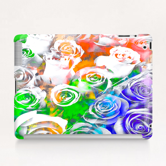 rose texture pattern abstract with splash painting in blue green orange Tablet Case by Timmy333