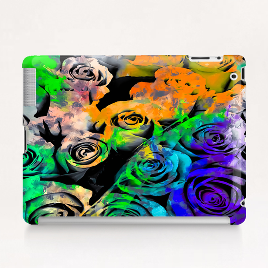 rose texture pattern abstract with splash painting in orange green blue purple Tablet Case by Timmy333