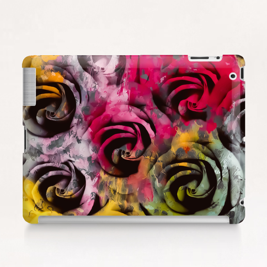 rose texture abstract  with red pink yellow painting abstract background Tablet Case by Timmy333