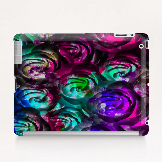 closeup rose texture pattern abstract background in red purple blue Tablet Case by Timmy333