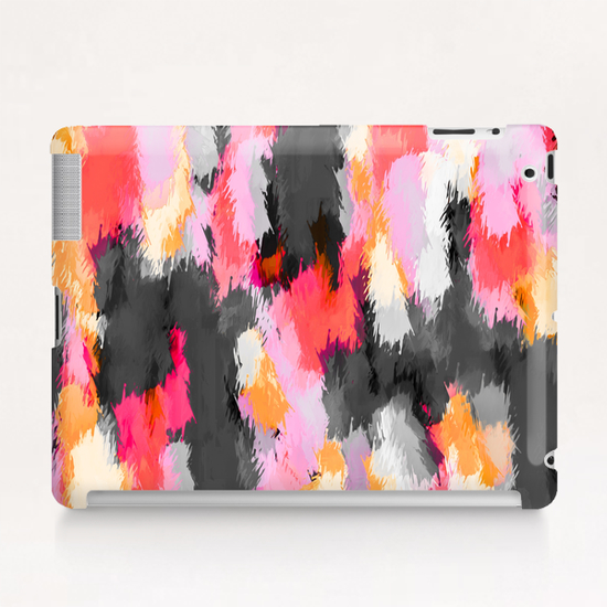 pink orange and black painting texture abstract background Tablet Case by Timmy333