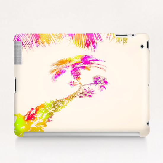 palm tree over the sky in pink purple green yellow Tablet Case by Timmy333