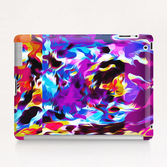 purple pink blue orange yellow and red spiral painting abstract background Tablet Case by Timmy333