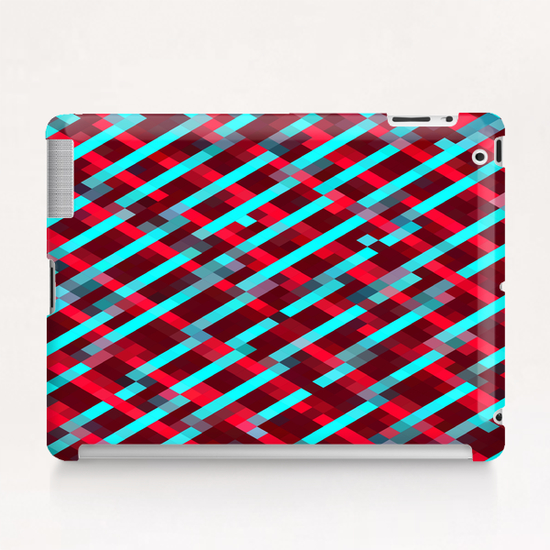 geometric pixel square pattern abstract background in red blue Tablet Case by Timmy333