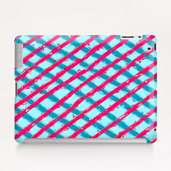 line pattern painting abstract background in blue and red Tablet Case by Timmy333