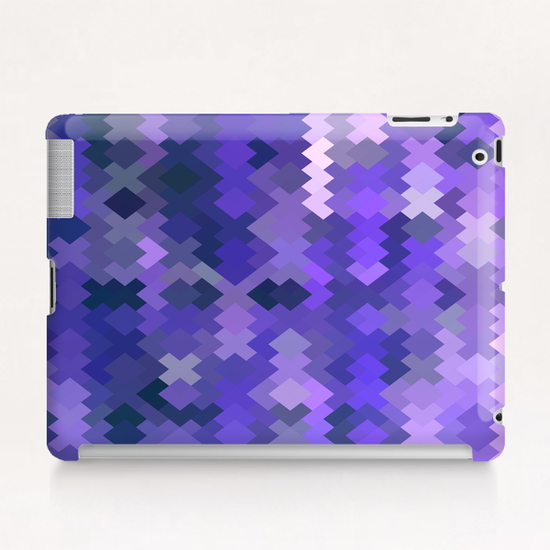 geometric square pixel pattern abstract in purple Tablet Case by Timmy333