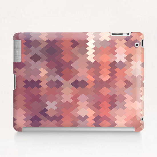 geometric square pixel pattern abstract in brown Tablet Case by Timmy333