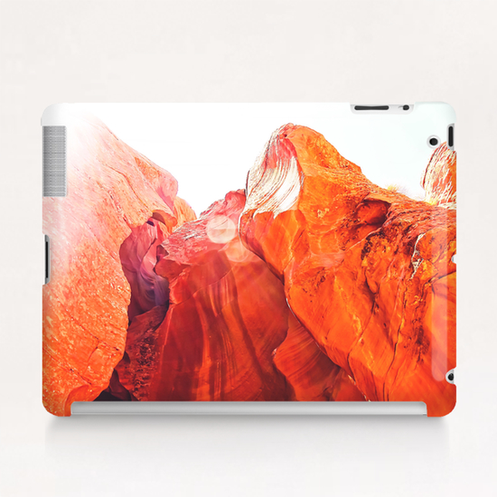 texture of the orange rock and stone at Antelope Canyon, USA Tablet Case by Timmy333