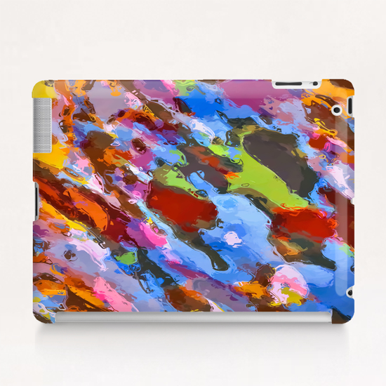 camouflage pattern painting abstract background in green blue pink orange brown Tablet Case by Timmy333