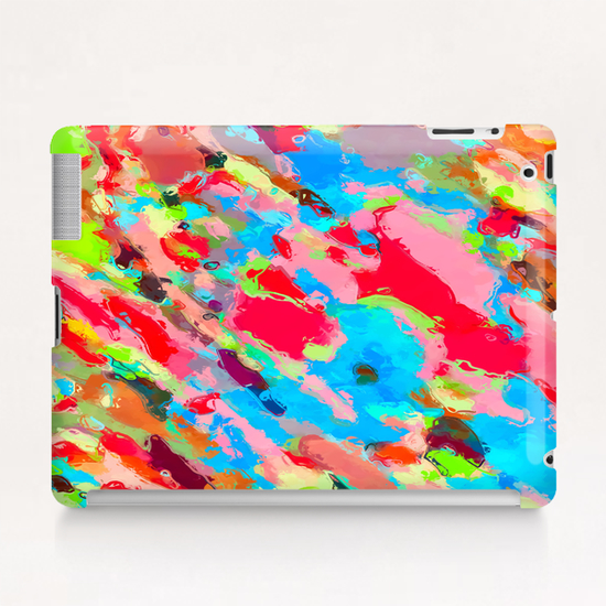 camouflage pattern painting abstract background in green blue pink red orange Tablet Case by Timmy333