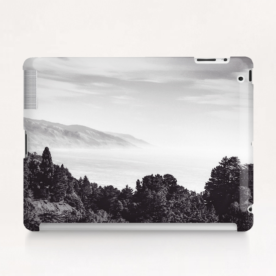 Beautiful ocean view with forest front view at Big Sur, California, USA in black and white Tablet Case by Timmy333