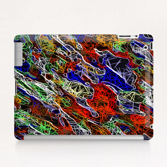 psychedelic rotten sketching texture abstract background in red blue green Tablet Case by Timmy333