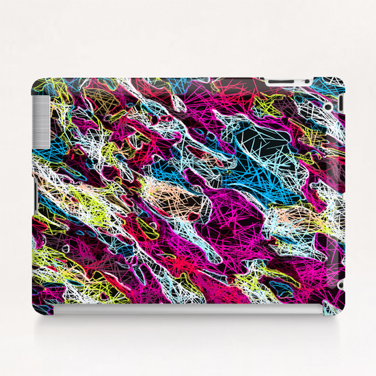 psychedelic rotten sketching texture abstract background in pink blue yellow Tablet Case by Timmy333