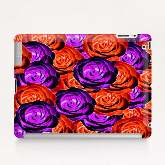 blooming rose texture pattern abstract background in red and purple Tablet Case by Timmy333