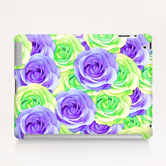 purple rose and green rose pattern abstract background Tablet Case by Timmy333