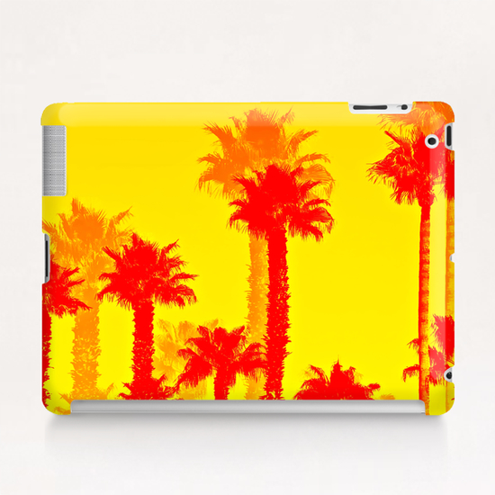 orange palm tree pattern abstract with yellow background Tablet Case by Timmy333