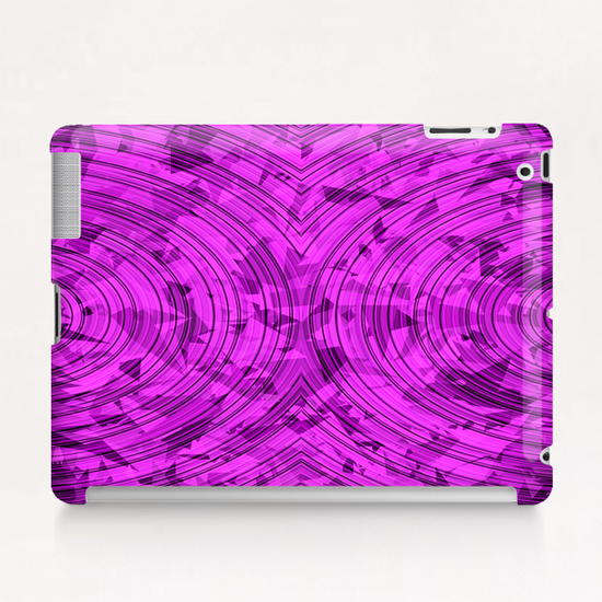 psychedelic geometric circle pattern abstract background in pink Tablet Case by Timmy333