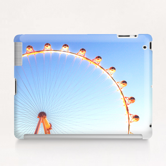 orange Ferris Wheel in the city with blue sky  Tablet Case by Timmy333