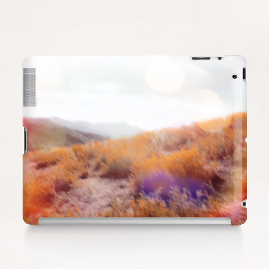 yellow flower field on the mountain with summer light bokeh abstract Tablet Case by Timmy333