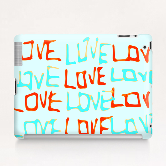 LOVE alphabet handwriting drawing in red and blue Tablet Case by Timmy333