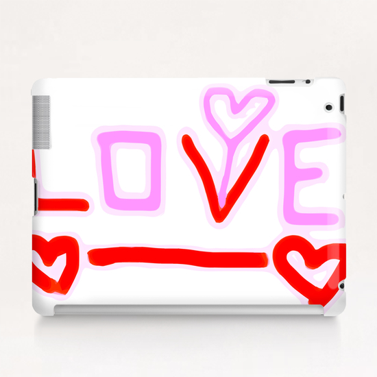 LOVE with pink and red heart Tablet Case by Timmy333