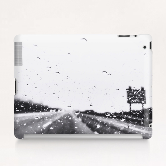 on the road in the rainy day in black and white Tablet Case by Timmy333