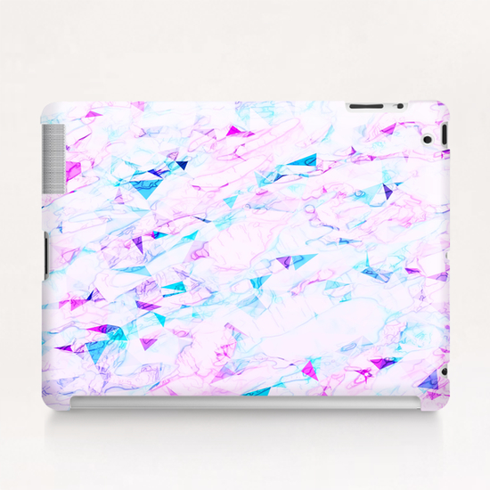 psychedelic geometric triangle polygon pattern abstract background in pink purple blue Tablet Case by Timmy333