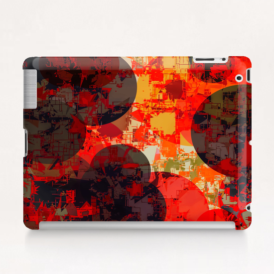 geometric circle pattern abstract in orange and red Tablet Case by Timmy333