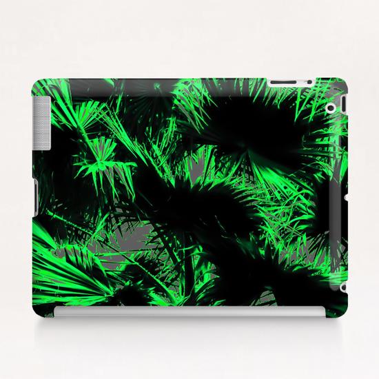 green palm leaves texture abstract background Tablet Case by Timmy333