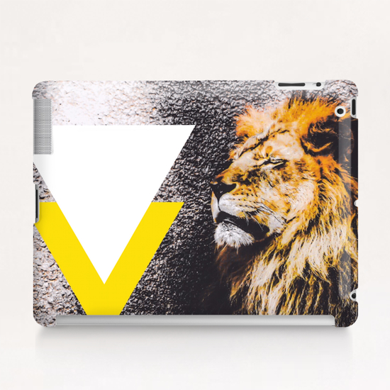 lion with white and yellow triangle  Tablet Case by Timmy333