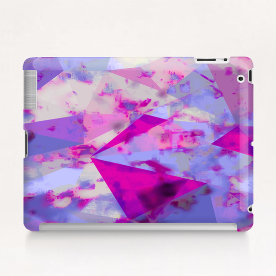 geometric triangle pattern abstract background in pink and blue Tablet Case by Timmy333