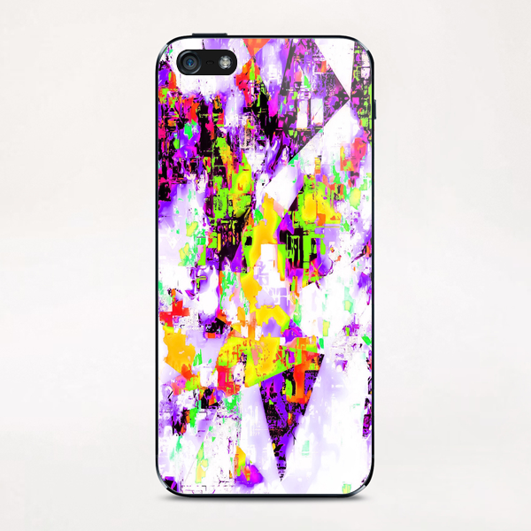 geometric triangle pattern abstract in purple yellow green iPhone & iPod Skin by Timmy333