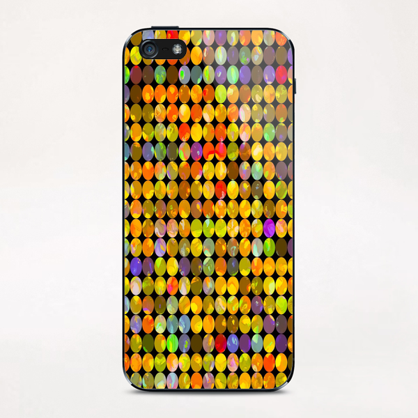 colorful geometric circle pattern abstract in orange yellow blue red iPhone & iPod Skin by Timmy333