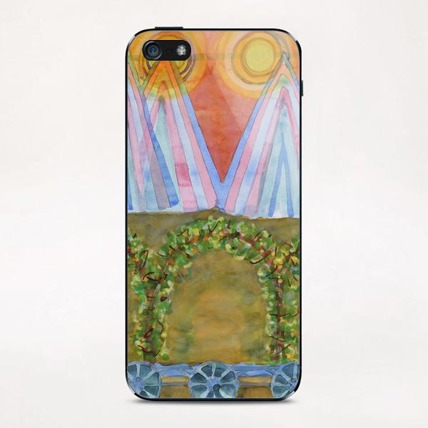 Tipis and decorated Wagon  iPhone & iPod Skin by Heidi Capitaine