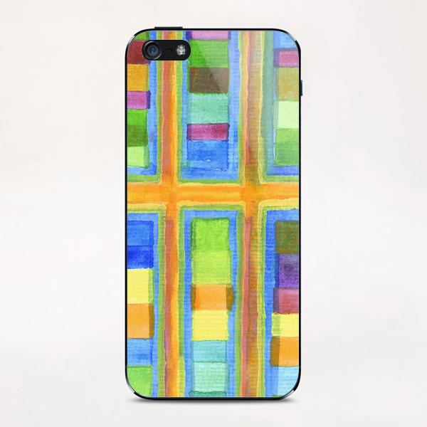 Striped Color Fields in Orange Grid iPhone & iPod Skin by Heidi Capitaine