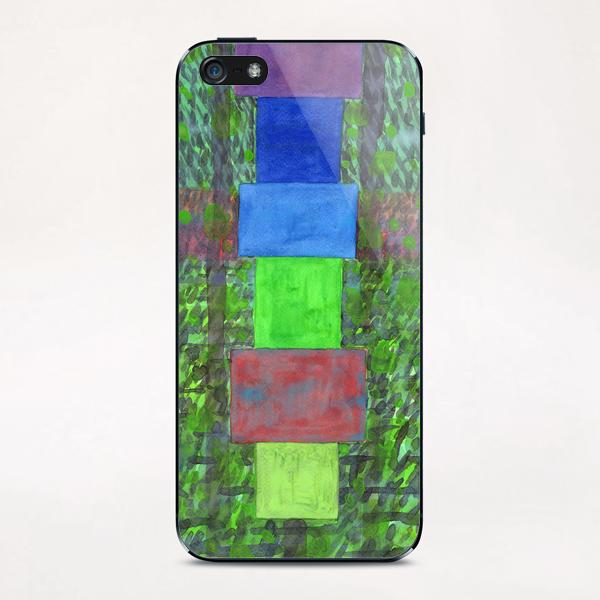 Piled Blocks within Striped Picturesque Painting   iPhone & iPod Skin by Heidi Capitaine