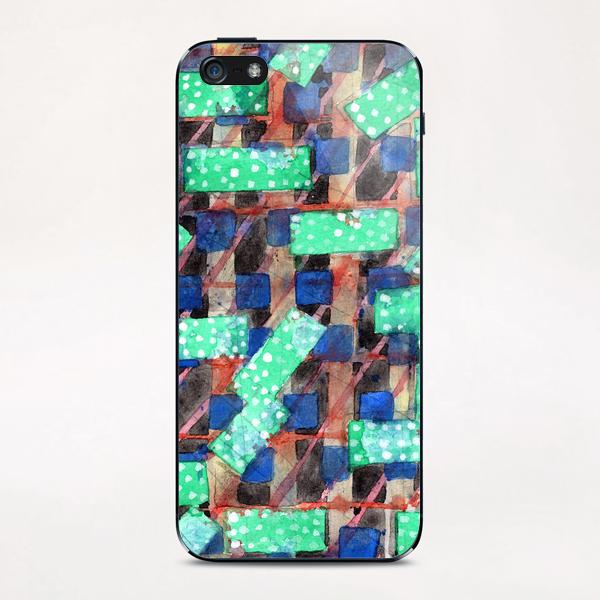 Dotted Green Rectangles on Top Pattern  iPhone & iPod Skin by Heidi Capitaine