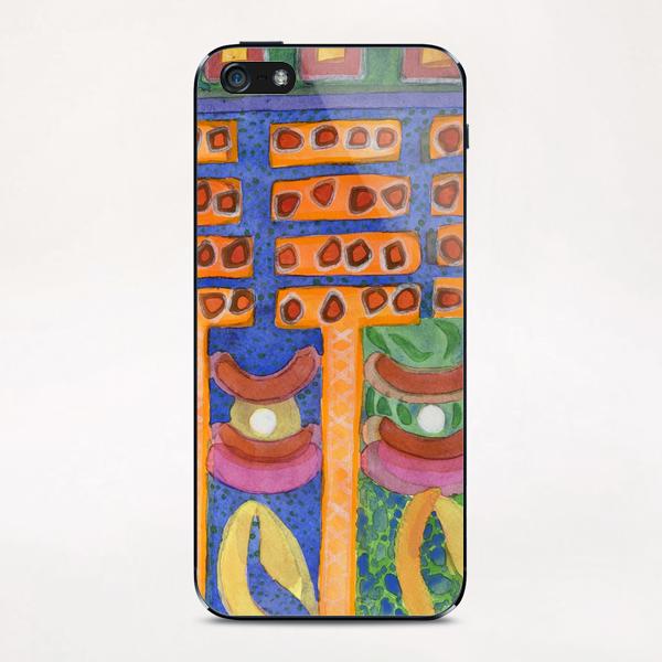 Orange Posts in Mysterious Night Light  iPhone & iPod Skin by Heidi Capitaine