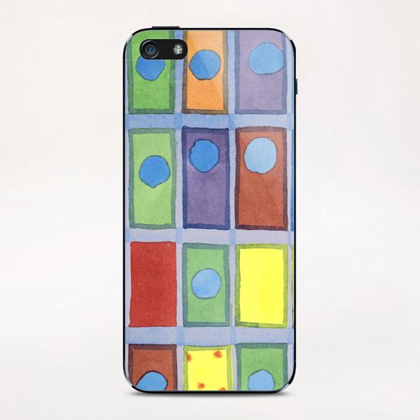 Blue Circles Passing Through iPhone & iPod Skin by Heidi Capitaine