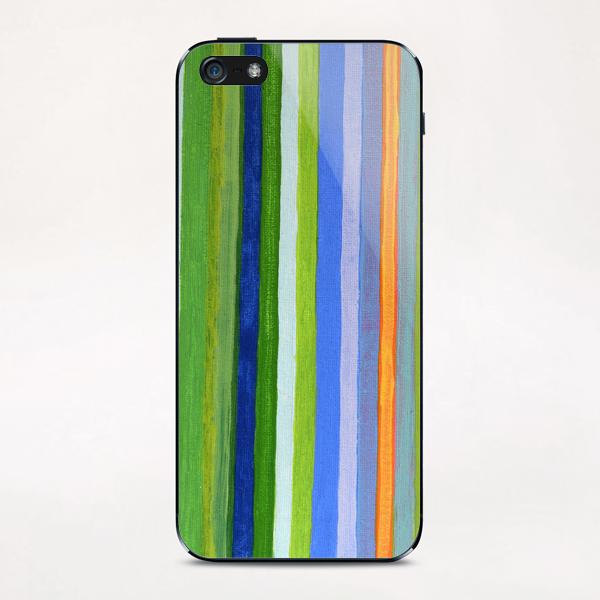 Vibrant Stripes in Orange Green and Blue  iPhone & iPod Skin by Heidi Capitaine