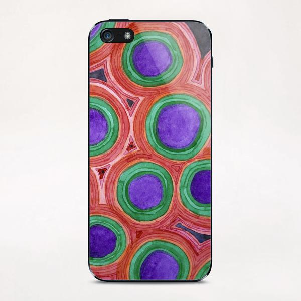 Circles Pattern with Purple Cores iPhone & iPod Skin by Heidi Capitaine