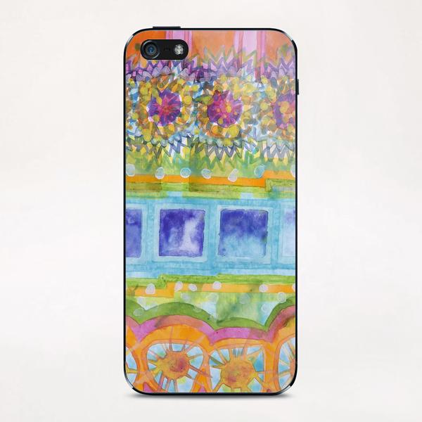 Square and Flower Lines Pattern iPhone & iPod Skin by Heidi Capitaine