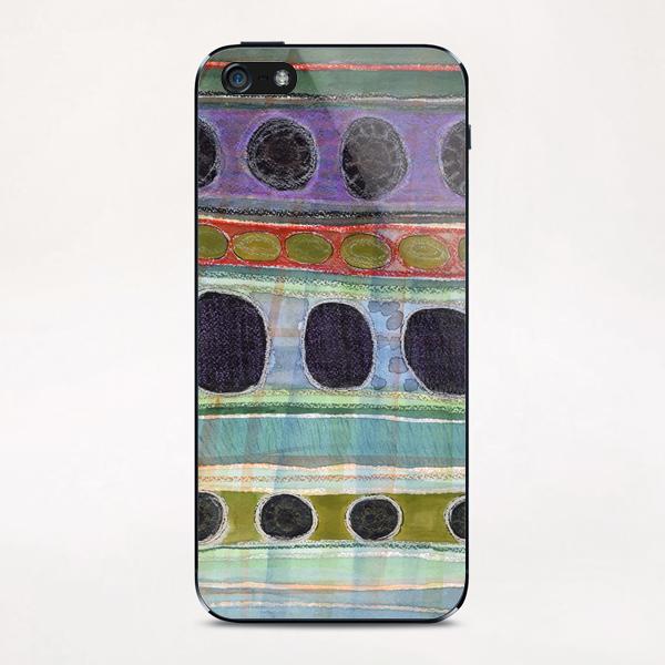 Dominating Black Round Shapes In Horizontal Stripes iPhone & iPod Skin by Heidi Capitaine