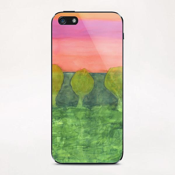 Trees, Green and Evening Sky iPhone & iPod Skin by Heidi Capitaine