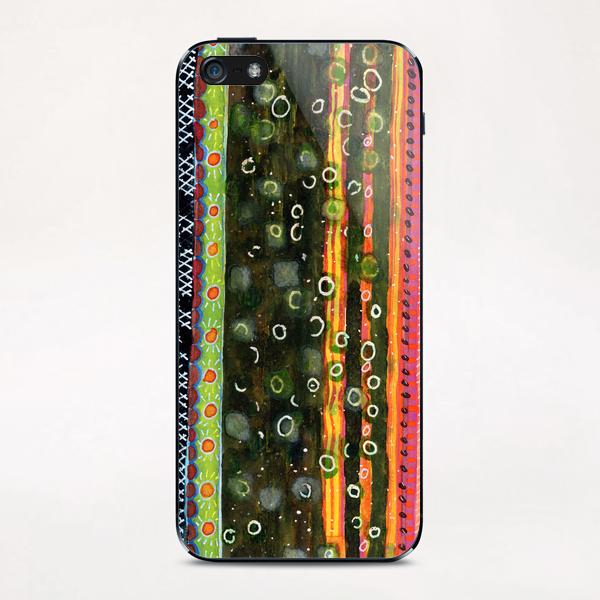 Absorbed Rings with Vertical Stripes Pattern  iPhone & iPod Skin by Heidi Capitaine