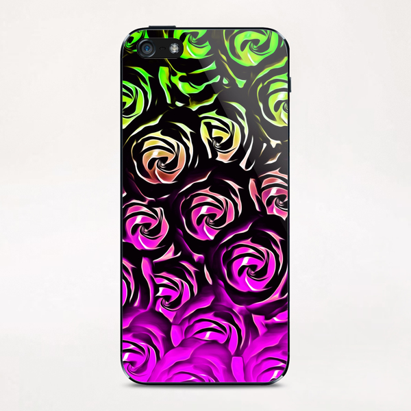 rose pattern texture abstract background in green and pink iPhone & iPod Skin by Timmy333